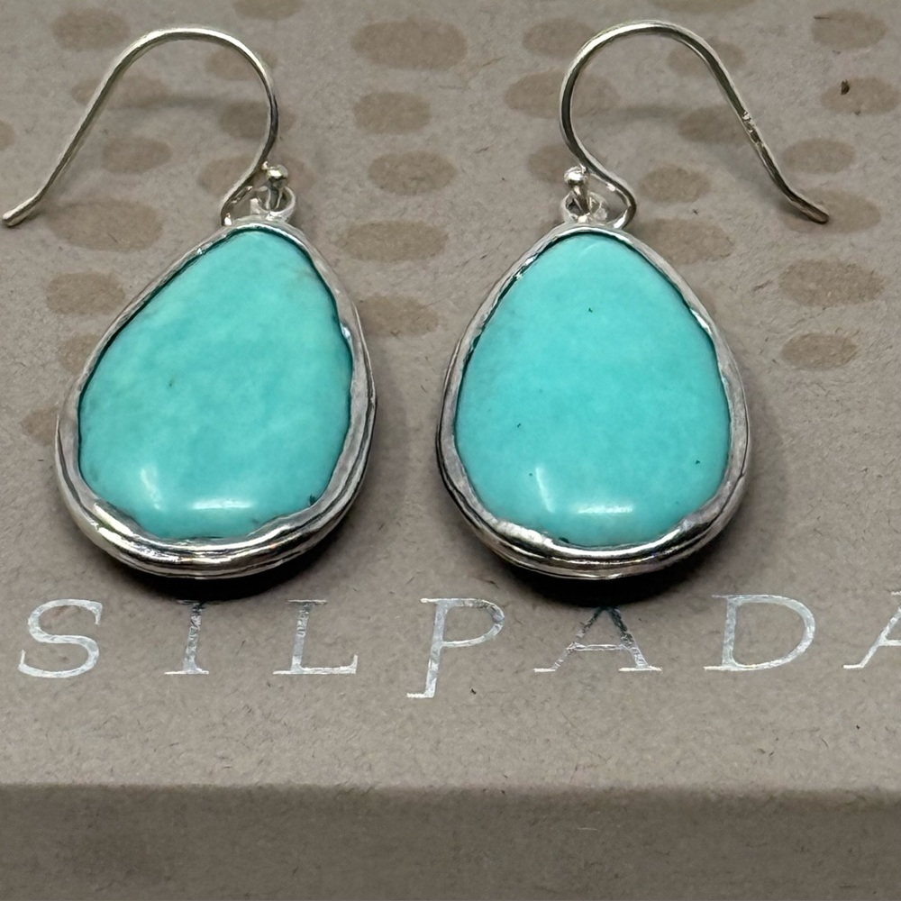 Silpada W3159 Make A Splash Howlite Sterling Silver French Wire Earrings